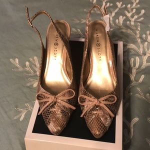 Brand new in box Natural Snake Low heels
